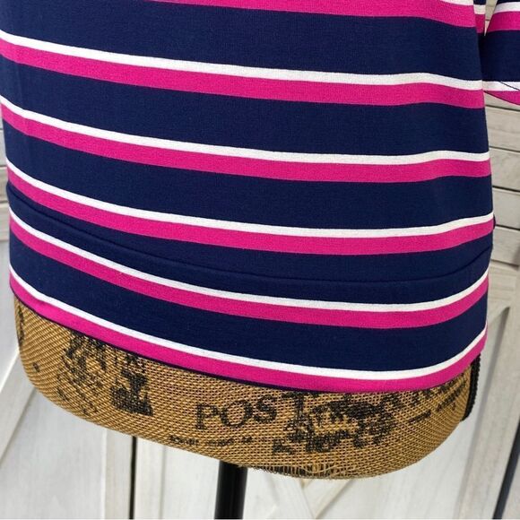 Chico’s Striped Flare Sleeve Knit Shirt Blue Pink 0 Small 4 - Picture 7 of 12